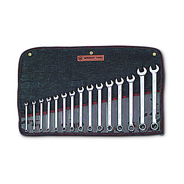 Wright Tool Combination Wrench WRIGHTGRIP® 2.0 12 Point Full Polish Set (15pc) 7mm - 22mm
