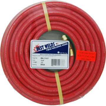 Weldcote Twin Hose Grade R 1/4 X 25' Bb Fittings