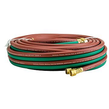 Weldcote Twin Hose Grade R 1/4 X 50' Bb Fittings