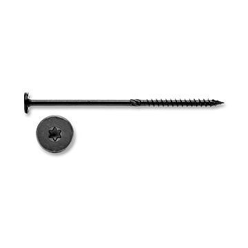 Wafer Head Lag Screw, Exterior Black, 25 pk