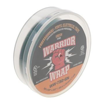 WarriorWrap Professional Plus Green Vinyl Electrical Tape, 7mil, 66ft Long