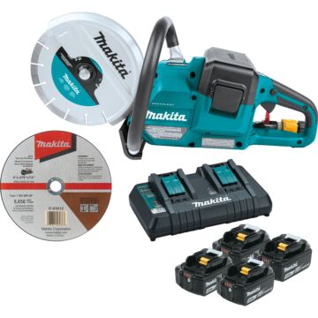 Makita 36V (18V X2) LXT® Brushless 9" Power Cutter Kit, with AFT®, Electric Brake, 4 Batteries (5.0 Ah)