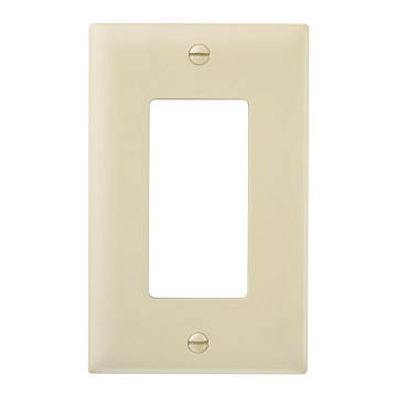 Thermoplastic One-Gang Decorator Wall Plate, Ivory