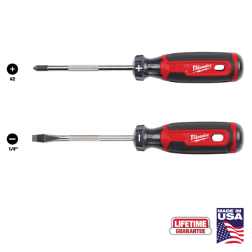 Milwaukee 2 PC. 4" Cushion Grip Screwdriver Set (USA)