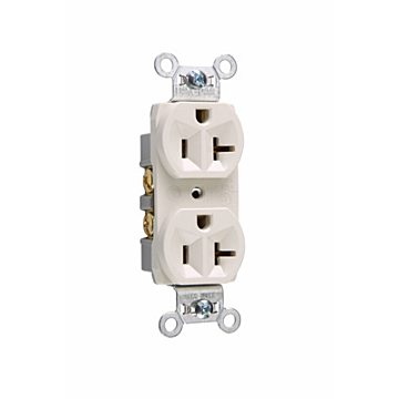 Pass & Seymour 20A 125V Commercial Spec-Grade Duplex Receptacle, Side Wire, Light Almond