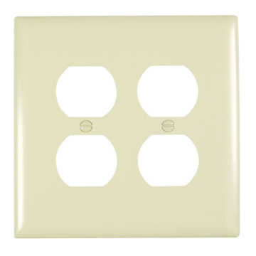 Duplex Receptacle Openings, Two Gang, Ivory