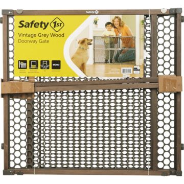 Safety 1st 24 In. H. Vintage Gray Wood Doorway Safety Gate