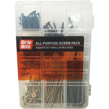 Grip-Rite All-Purpose Interior Steel Screw Assortment Kit (170 Pcs.)