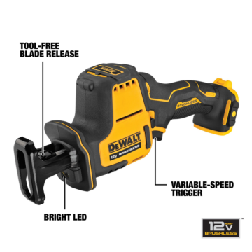 DEWALT XTREME 12V MAX* Brushless One-Handed Cordless Reciprocating Saw (Tool Only)