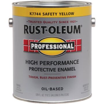 Rust-Oleum Professional Oil-Based Gloss VOC Formula Rust Control Enamel, Safety Yellow, 1 Gal.