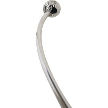 Zenith Zenna Home NeverRust 50 In. to 72 In. Adjustable Fixed or Tension Curved Shower Rod in Chrome