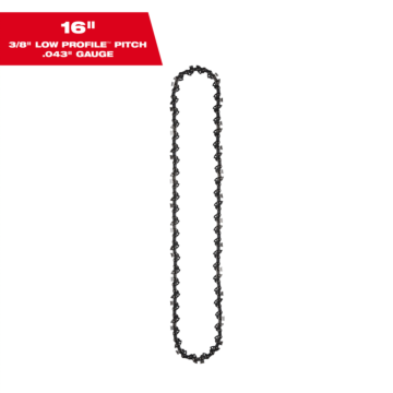 Milwaukee 16" 3/8" LOW PROFILE™ Pitch, .043" Gauge Saw Chain