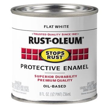 Stops Rust® Spray Paint and Rust Prevention - Protective Enamel Brush-On Paint - Half-Pint Flat - Flat White