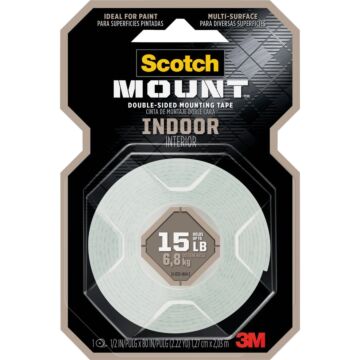 Scotch-Mount 1/2 In. x 80 In. White Indoor Double-Sided Mounting Tape (15 Lb. Capacity)
