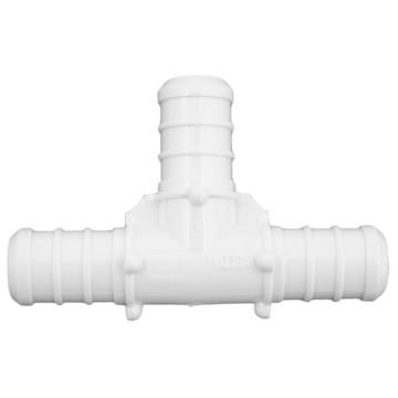 1/2" Plastic White PEX Tee, Lead Free