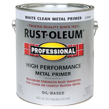 Rust-Oleum Professional Oil-Based Flat VOC Formula Metal Primer, White, 1 Gal.