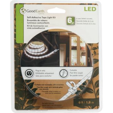 Good Earth Lighting 6 Ft. L. Plug-In White LED Under Cabinet Tape Light