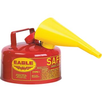 Eagle 1 Gal. Type I Galvanized Steel Gasoline Safety Fuel Can, Red