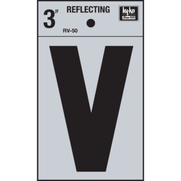 Hy-Ko Vinyl 3 In. Reflective Adhesive Letter, V