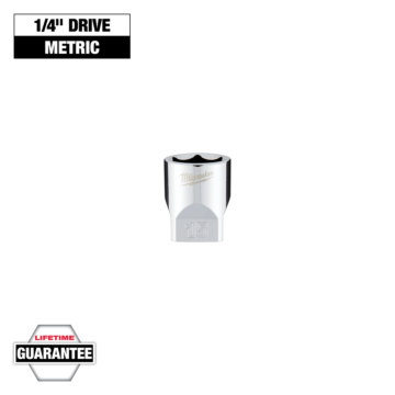 Milwaukee 1/4" Drive 15mm Metric Socket with FOUR FLAT™ Sides
