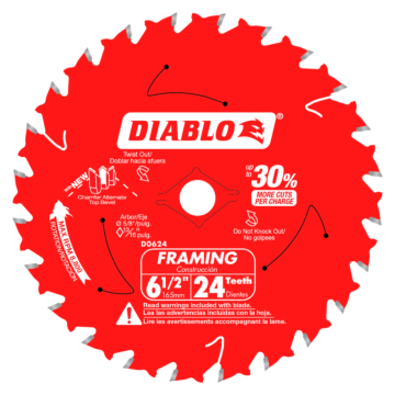 Diablo 6-1/2 In. x 24-Tooth Framing Saw Blade Pro Bulk Pack (3-Pack)