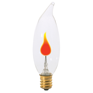 3 Watt CA8 Incandescent; Clear; 1000 Average rated hours; Candelabra base; 120 Volt; Carded