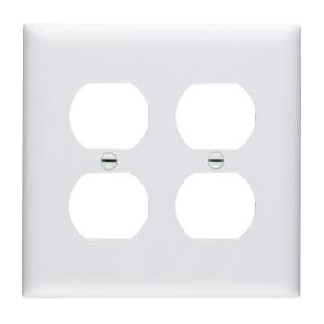 Duplex Receptacle Openings, Two Gang, White