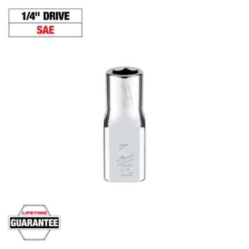 Milwaukee 1/4" Drive 7/32" SAE Socket with FOUR FLAT™ Sides