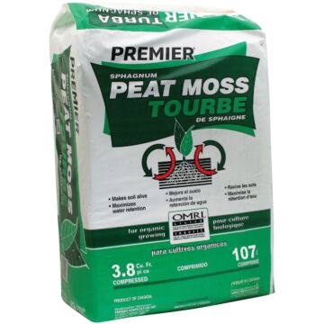 Premier 62 Lb. 3.8 Cu. Ft. Compressed Bale Sphagnum Peat Moss