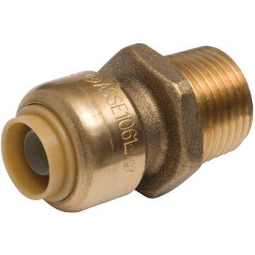 SharkBite 3/8 In. (1/2 In. OD) x 1/2 In. MNPT Reducing Brass Push-to-Connect Male Adapter