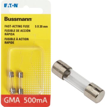 Bussmann 500A GMA Glass Tube Electronic Fuse (2-Pack)