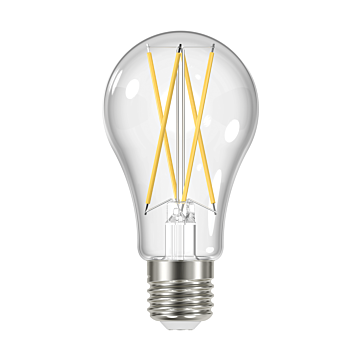 Satco 12 Watt A19 LED Filament - Clear - Medium base - 2700K - 120 Volt - 4-Pack