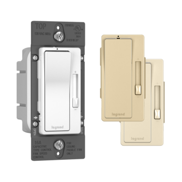 Pass & Seymour radiant® Single Pole/3-Way Fan Speed Control, Tri-Color