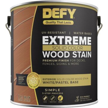 Defy Extreme Solid Color Wood Stain, White/Pastel, 1 Gal.