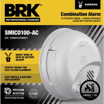 BRK Hardwired Ionization Combination Smoke & Carbon Monoxide Alarm
