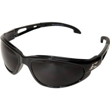 Edge Eyewear Dakura Gloss Black Frame Safety Glasses with Smoke Lenses