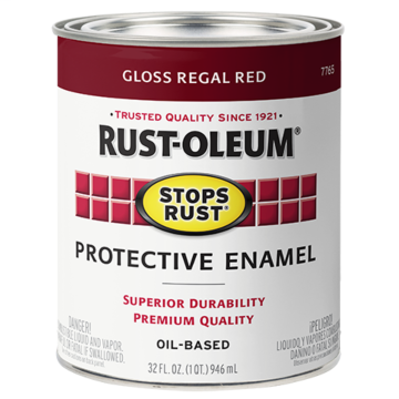 Stops Rust® Spray Paint and Rust Prevention - Protective Enamel Brush-On Paint - Quart Gloss - Gloss Regal Red