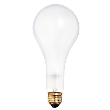 Satco 300 Watt PS25 Incandescent - Frost - 5000 Average rated hours - 3600 Lumens - Medium base - 130 Volt