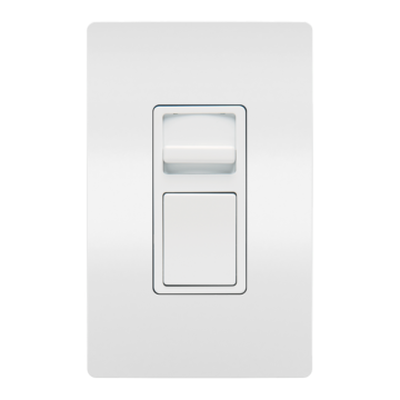 Pass & Seymour Wide Slide Series CFL/LED/Incandescent Single Pole/3-Way Paddle Slide Dimmer, Preset, Tri-Color