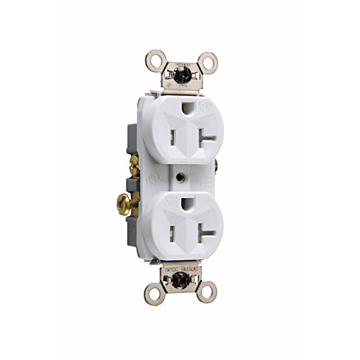 Pass & Seymour 20A 125V Commercial Grade Tamper-Resistant Weather-Resistant Duplex Receptacle, White
