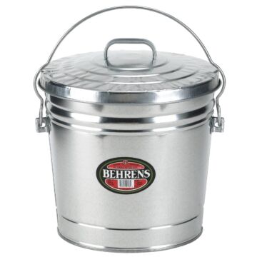 Behrens 10 Gal. Silver Galvanized Garbage Trash Can Pail with Lid