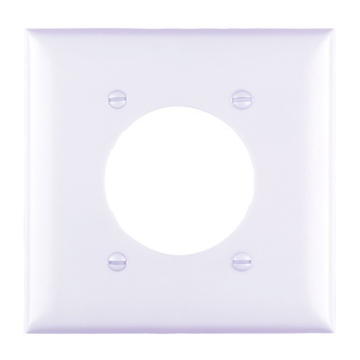 Pass & Seymour TradeMaster® 2-Gang Nylon Wall Plate, 2.1563in Power Outlet Receptacle Opening, 4 Mtg Holes, White