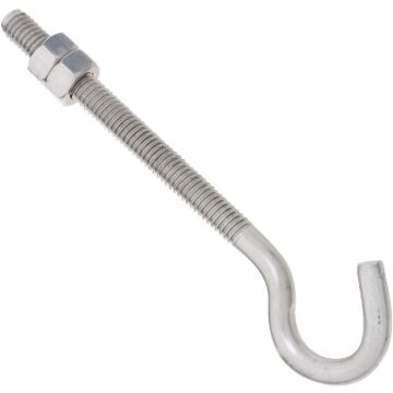 National 5/16 In. x 5 In. Stainless Steel Hook Bolt with Hex Nuts