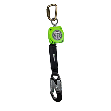 6' Single Web Retractable With Steel Carabiner And Double Locking Aluminum Snap Hook