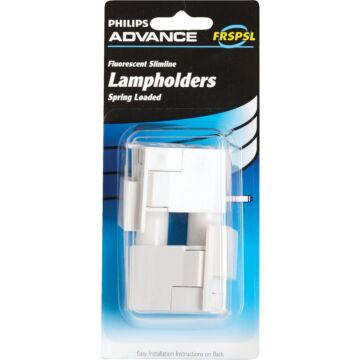 Philips Spring Loaded Slim-Line Tombstone Single Pin T8/T12 Fluorescent Lampholder (2-Pack)