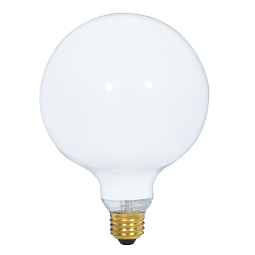 Satco 40 Watt G40 Incandescent - Gloss White - 4000 Average rated hours - 280 Lumens - Medium base - 120 Volt