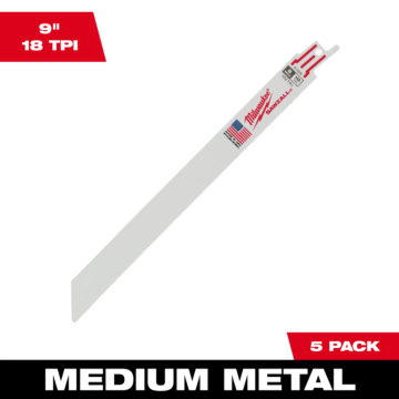 Milwaukee 9" 18 TPI SAWZALL® Blade for Medium Metal (5 PK)