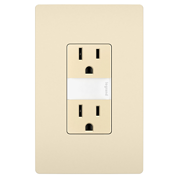 Pass & Seymour radiant® 15A Tamper-Resistant Outlet with Night Light, Light Almond