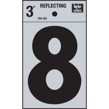 Hy-Ko Vinyl 3 In. Reflective Adhesive Number Eight