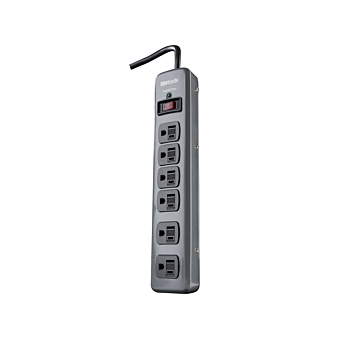 6 OUTLET METAL SURGE PROTECTOR 900J, 3' CORD, (4+2), LIT RESETTABLE SW